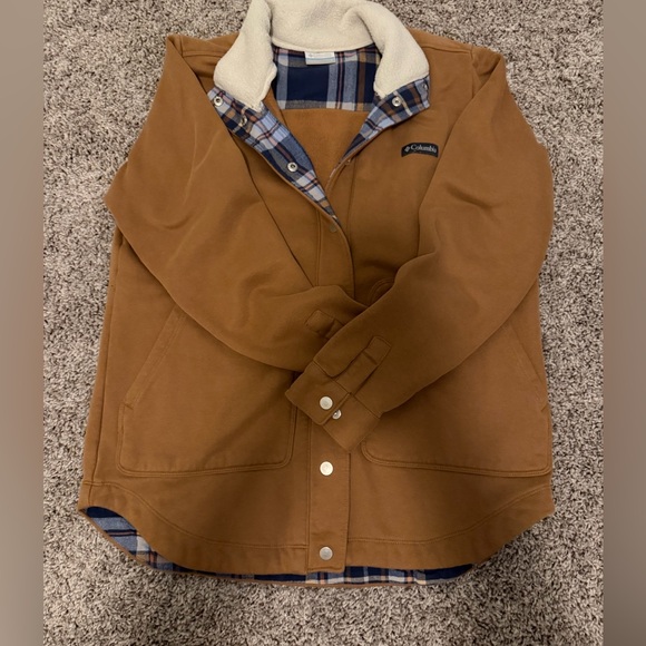 Columbia Brown Jacket with Plaid Lining - Picture 1 of 3